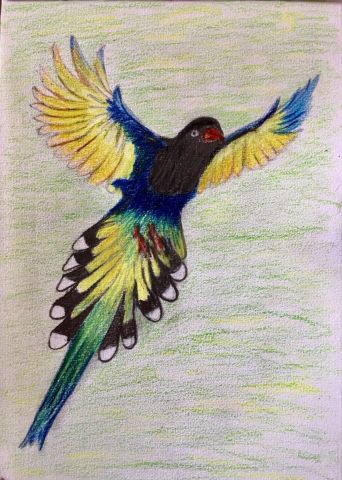 L'artiste jean pierre MALLET - Oiseau vole versl’Est