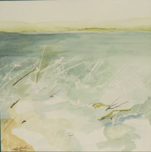 Peinture de cornelius: l'étang givré