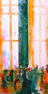Peinture de cornelius: interieur Sagrada Familia