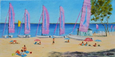 la plage de carcan - Peinture - christian riado la plage de carcan - Peinture - christian riado