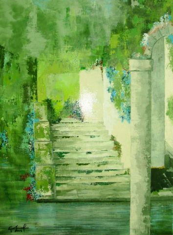 vieil escalier vénitien - Peinture - cornelius