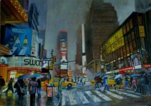 Voir cette oeuvre de Pascale HARNISCH: Pluie à Time Square