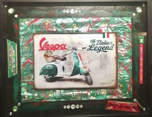 Voir cette oeuvre de SONYA DZIABAS: « Italian legend Vespa « 