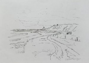 Peinture de Leboulanger: Le grouin du sud côté Sée-encre