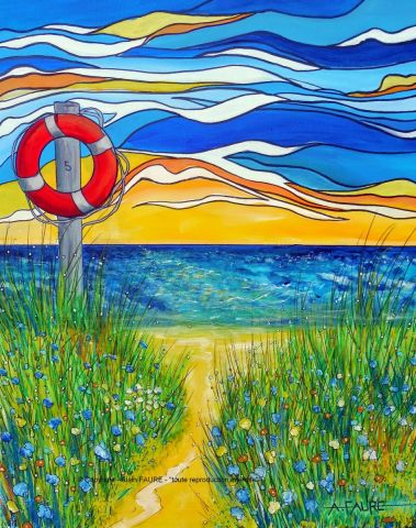 BOUEE N°5 - Peinture - ALAIN FAURE BOUEE N°5 - Peinture - ALAIN FAURE