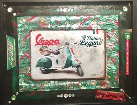 « Italian legend Vespa « - Mixte - SONYA DZIABAS « Italian legend Vespa « - Mixte - SONYA DZIABAS