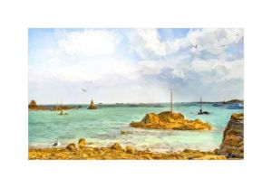 Peinture de Pierre frederick PETETIN: Vue sur mer