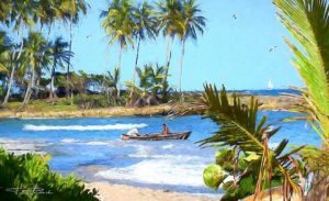 Peinture de Pierre frederick PETETIN: Playa Entrada, Les pêcheurs