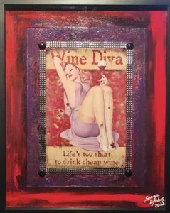 Oeuvre de SONYA DZIABAS: «  Wine Pin-up « 