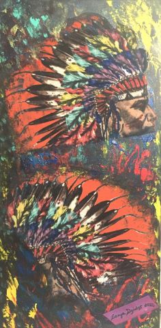 «  INDIAN SPIRIT «  - Peinture - SONYA DZIABAS «  INDIAN SPIRIT «  - Peinture - SONYA DZIABAS