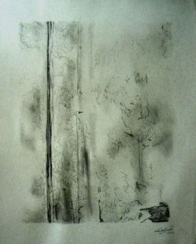arbres droits - Peinture - cornelius