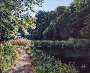 Peinture de Markkus Nelrog: Chemin suivant la rivière