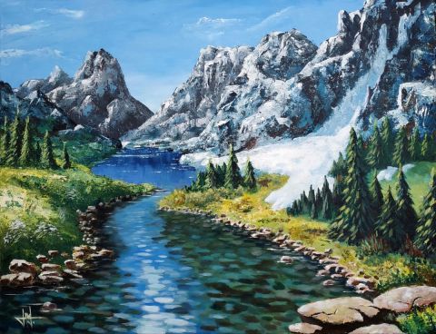 Rivière de montagne - Peinture - Markkus Nelrog