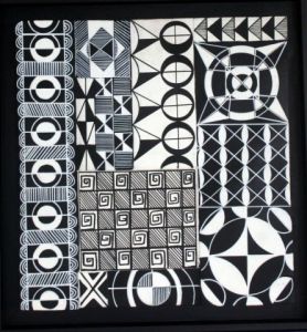 Peinture de ANTOINE MELLADO: Fantaises géométriques en noir et blanc 2.