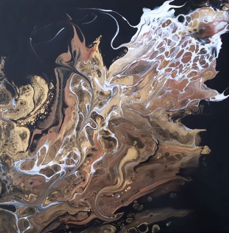 Eruption dorée 2 - Peinture - Claud 