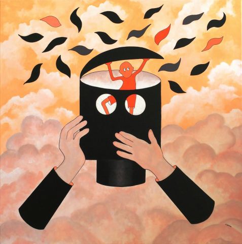 Psychanalyse-L'envol des pensées négatives - Peinture - Jideka Psychanalyse-L'envol des pensées négatives - Peinture - Jideka