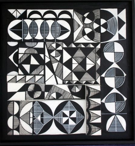Fantaisies géométriques en noir et blanc 1. - Peinture - ANTOINE MELLADO Fantaisies géométriques en noir et blanc 1. - Peinture - ANTOINE MELLADO