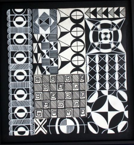 Fantaises géométriques en noir et blanc 2. - Peinture - ANTOINE MELLADO
