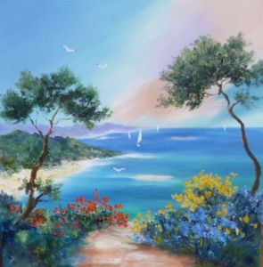 Peinture de LYN LENORMAND: Un matin proche de Cassis
