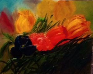 Peinture de MMARTIN: bouquet de tulipes