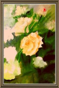 Peinture de MMARTIN: bouquet de roses jaunes