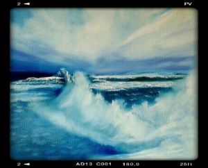 Peinture de MMARTIN: ressac effet de vagues bleues
