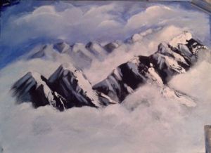 Peinture de MMARTIN: nuages en montagne