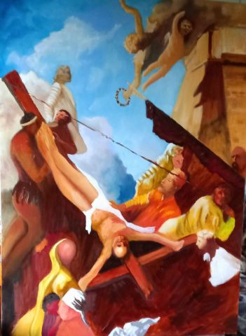 crucifixion de Saint Pierre - Peinture - MMARTIN