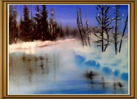 paysage de neige - Peinture - MMARTIN