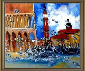 Peinture de MMARTIN: Venise place Saint Marc