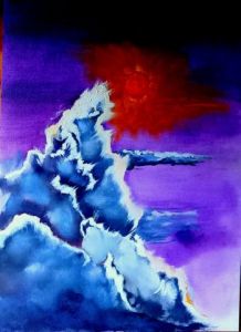 Peinture de MMARTIN: nuages soleil couchant
