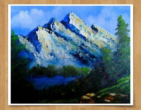 montagnes en hiver - Peinture - MMARTIN