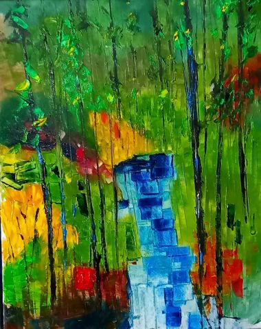 forêt abstrait - Peinture - MMARTIN
