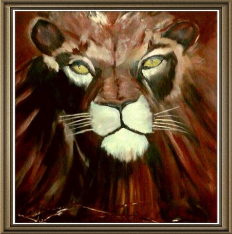tête de lion - Peinture - MMARTIN