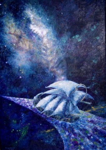 L'artiste Daisy JAUZE - Double hypervoile près de la Voie Lactée
