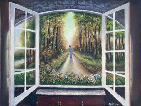 Fenêtre ouverte sur …… - Peinture - casc art Fenêtre ouverte sur …… - Peinture - casc art