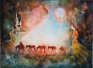 Peinture de jeannet: Les chevaux de  DON-QUIJOTE