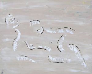 Peinture de valerie jouve: calligraphie de nu
