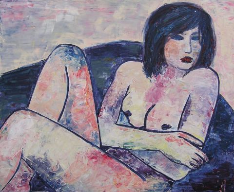 L'artiste valerie jouve - NU AU CANAPE L'artiste valerie jouve - NU AU CANAPE