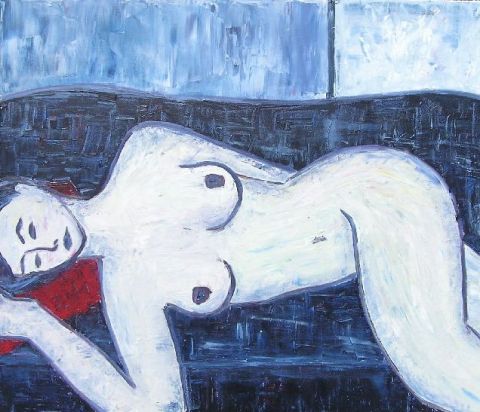 L'artiste valerie jouve - NU AU COUSSIN L'artiste valerie jouve - NU AU COUSSIN