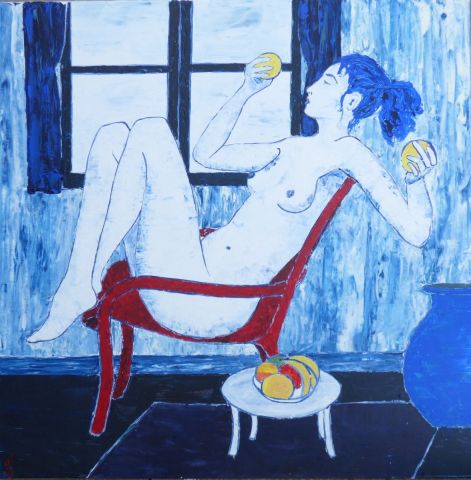 L'artiste valerie jouve - NU AUX FRUITS L'artiste valerie jouve - NU AUX FRUITS