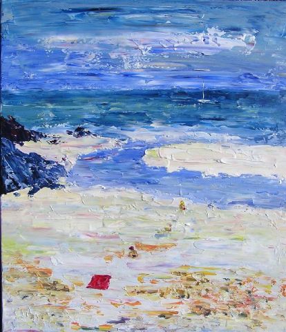 L'artiste valerie jouve - BELLE ILE, ENFANTS JOUANT SUR LE SABLE L'artiste valerie jouve - BELLE ILE, ENFANTS JOUANT SUR LE SABLE