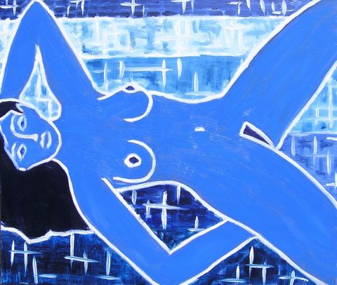 Nu la piscine - Peinture - valerie jouve Nu la piscine - Peinture - valerie jouve
