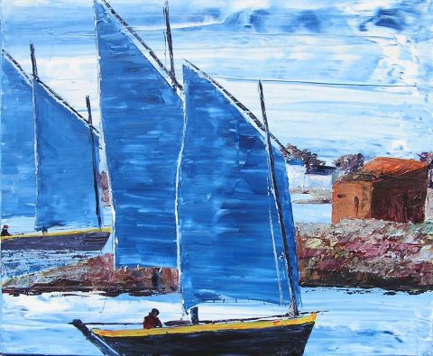 golfe du morbihan, vieux gréments - Peinture - valerie jouve