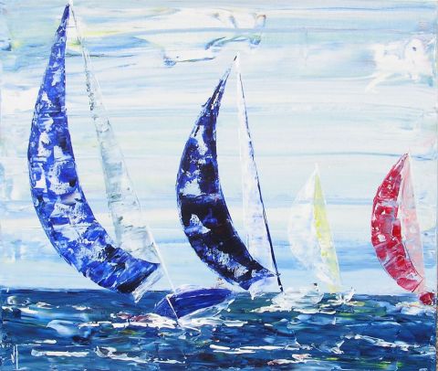 REGATE SOUS SPI - Peinture - valerie jouve REGATE SOUS SPI - Peinture - valerie jouve