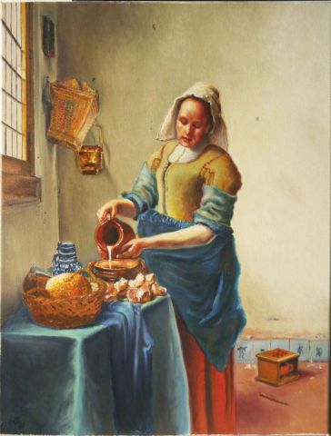 Reproduction Vermeer La laitière - Peinture - diduta