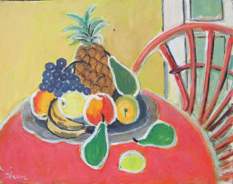 nature morte à l ananas - Peinture - DENISE JOUVE nature morte à l ananas - Peinture - DENISE JOUVE