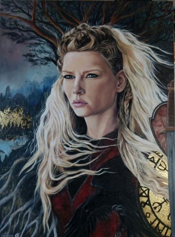 LAGERTGA-guerrière viking - Peinture - Anne-Sophie CORD'HOMME