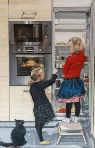 Le dernier yaourt au chocolat - Peinture - Anne-Sophie CORD'HOMME Le dernier yaourt au chocolat - Peinture - Anne-Sophie CORD'HOMME