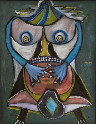 LE TAMBOUR DU SORCIER - Peinture - Chan Mengal LE TAMBOUR DU SORCIER - Peinture - Chan Mengal